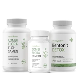 SIMPLE CLEAN - 4-Wochen-Darmkur - Darmreinigung in Kapselform - Schonend und Effektiv - Mit Bentonit Detox, Combi Flora SymBIO und Bio-Flohsamenschalen - 1